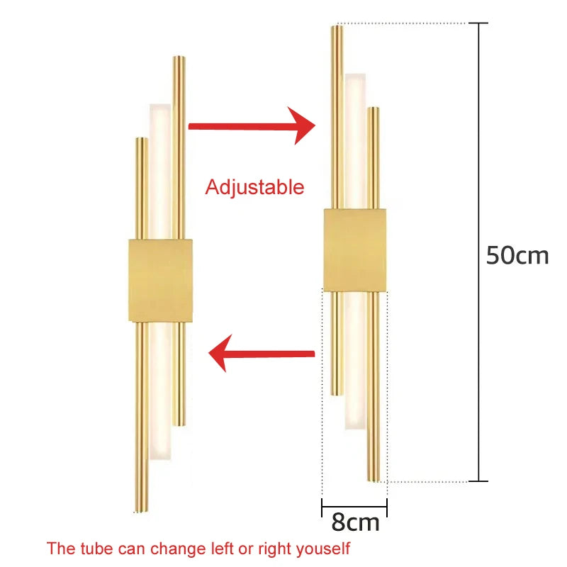 Foyer Luxury Wall Lamp Modern LED Gold Wall Light Indoor Lighting Wall Sconce Home Decor for Living Room Bedroom Bedside Stairs