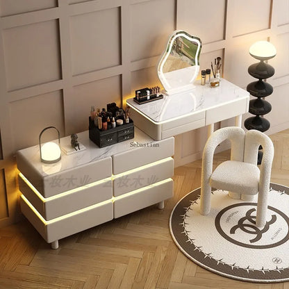 Bedroom Makeup Network Red Light Luxury Lamb Plush Dressing Table Lazy Leisure Geometry Backchair vanity chair